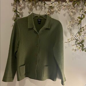 Eileen Fisher Sage Green Knit Cardigan